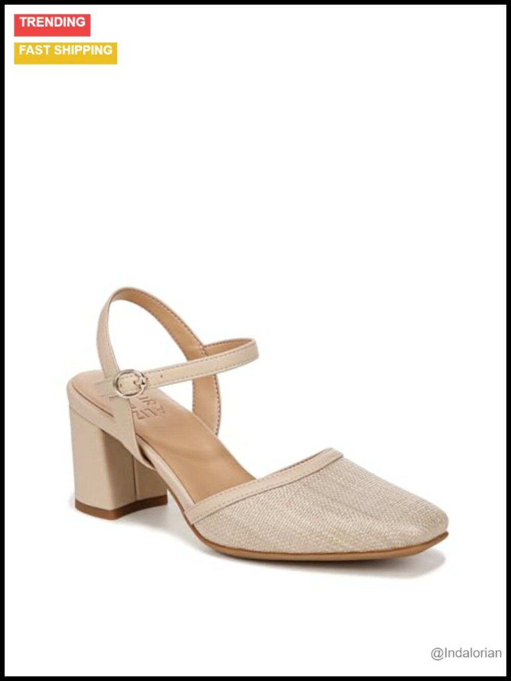Naturalizer Wave Ankle Strap Block Heeled Pump